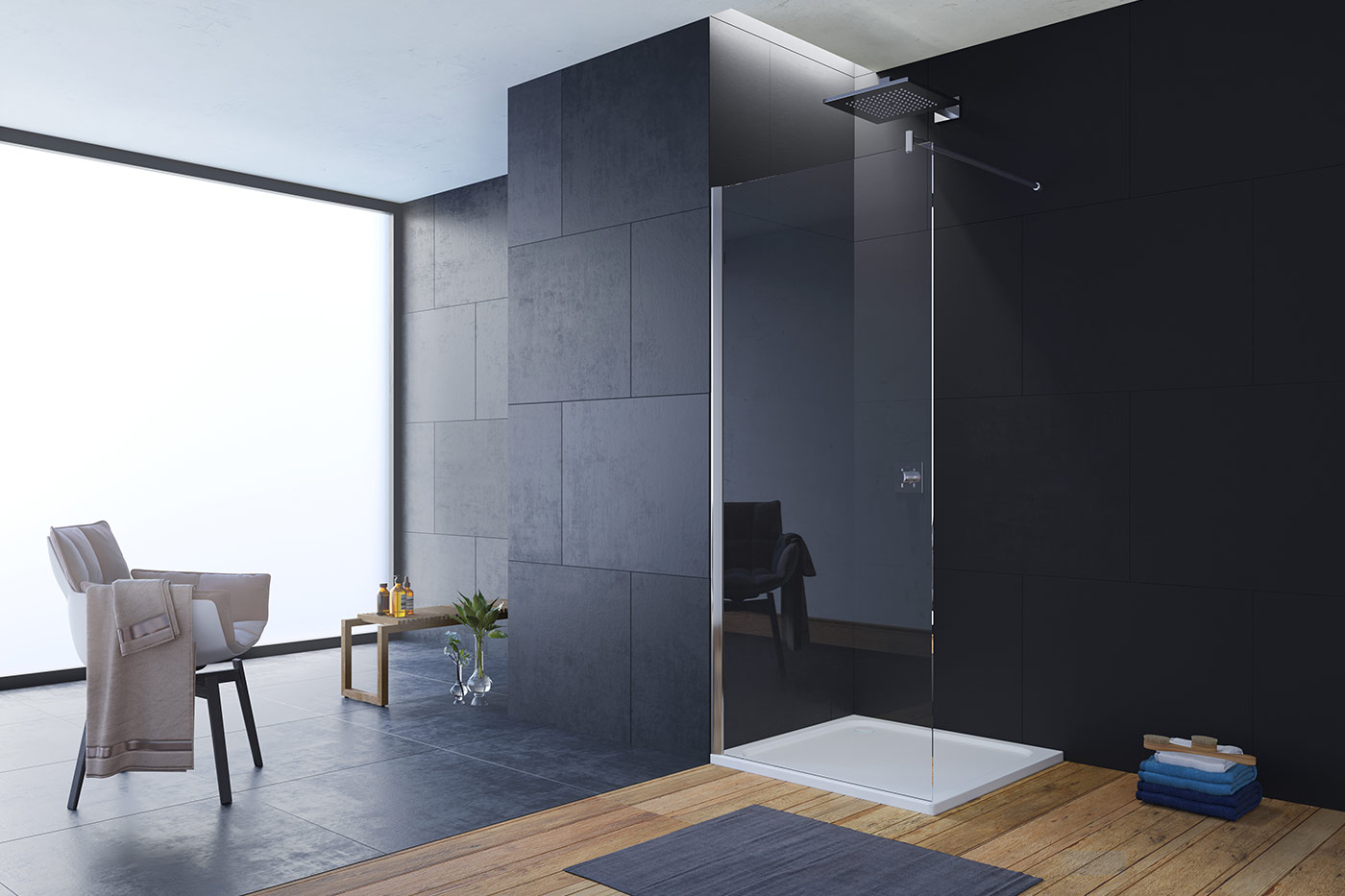 HEILER_Glasdusche_Duschwand-Walk-In_unilight_Modell999